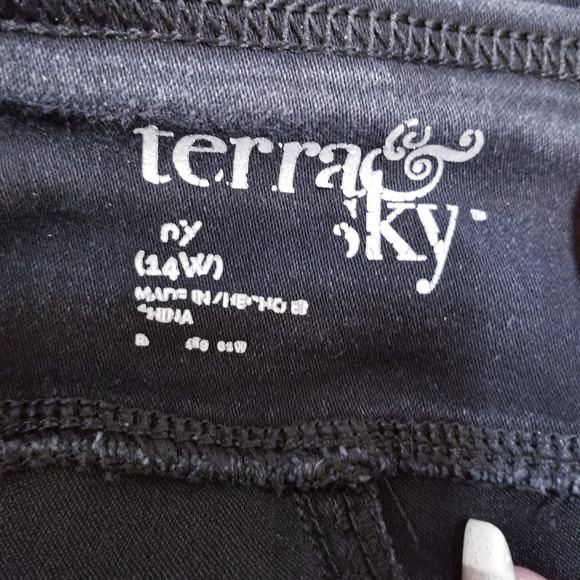 Terra & Sky Women's Black Skinny Stretch Denim Jeans Elastic Waist Size 14W - Picture 6 of 8